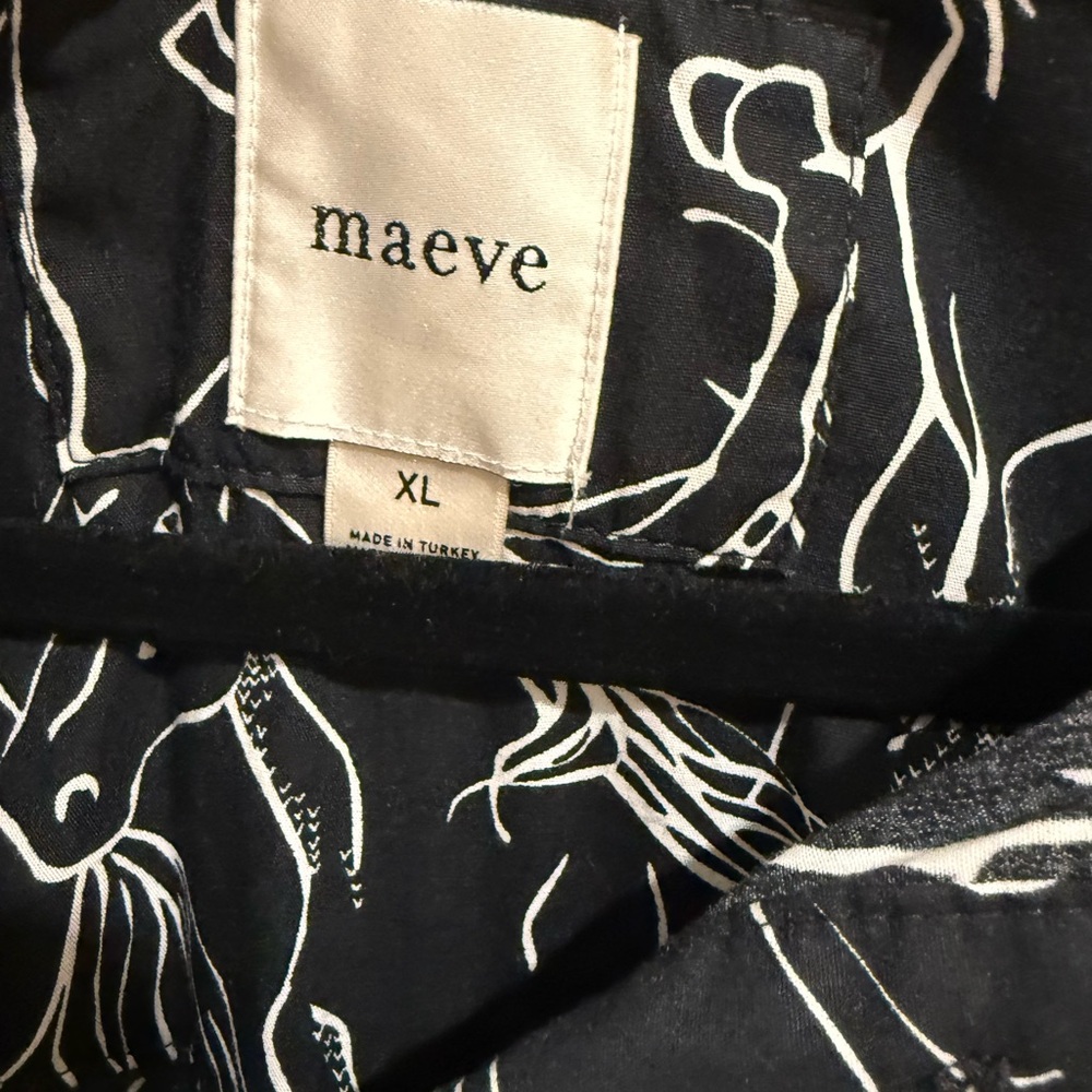 Anthropologie Maeve Bettina Tiered Shirt Dress Size XL Black Horse Print - Picture 2 of 2